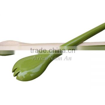green bamboo spoon, bamboo fork, spun bamboo spoon, spun bamboo fork