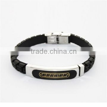 China manufacturers black wheel silicone love bracelet jewelry