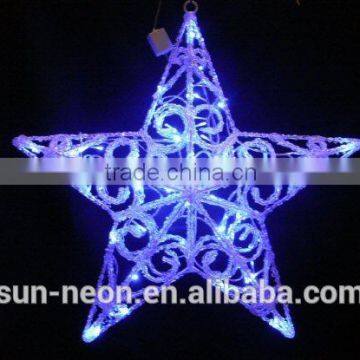 100l Led Star Shape Motif Light,White/bule Color Changing