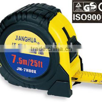Top Selling customized logo Professional 5 Meter Metric steel Measuring Tape, round tape measure with rubber caoted