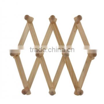 OEM ODM Simple portable cheap unfinished wall mount wood coat rack for sale