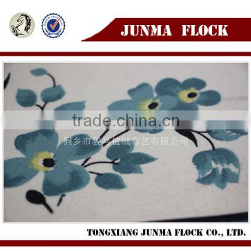 Bule Flower pattern Made in China100% Polyester Knitting Fabric for Shoes Gold Printing with High Quality