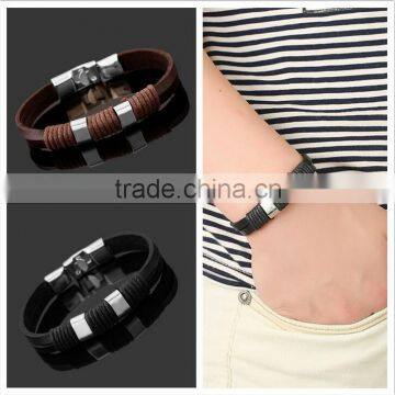 Simple leather bracelet charms bracelet making with gemstone beads leather wrap bracelet