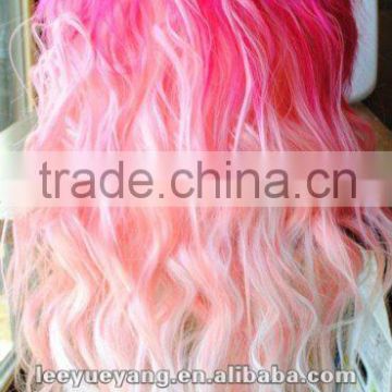 2014 new fashion red and pink ombre wig