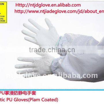 Antistatic Glove . White PU Coated Glove , PU Working Safety gloves
