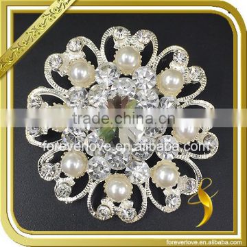 Vintage rhinestone and pearl brooches flower women rhinestone pins and brooches wholesale FB-071