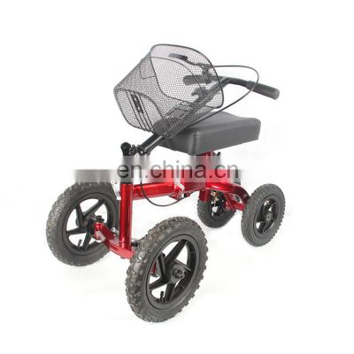 outdoor tie-rod system drum brake adjustable all terrain handicap medical knee rollator wheel scooter walker for adults