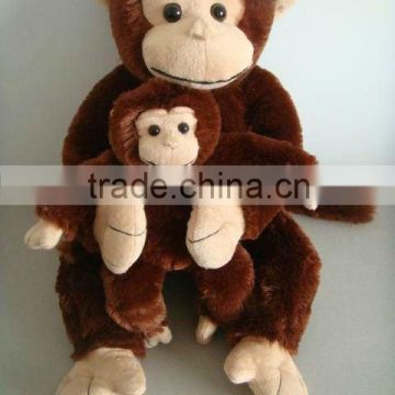 Plush mother and baby toy monkey