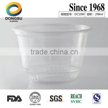 10oz/300ml chinese factory made disposable PET bowl with dome or flat lids (FDA,SGS Certificate)
