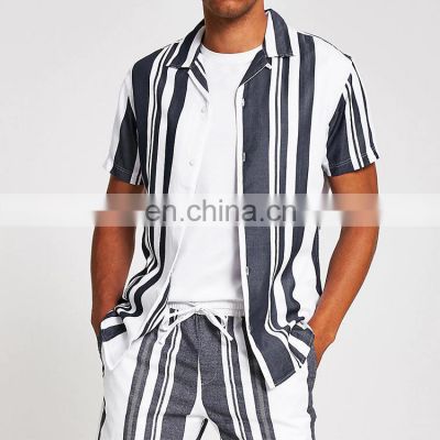 2021 new fashion OEM custom 100%cotton man striated casual shirt