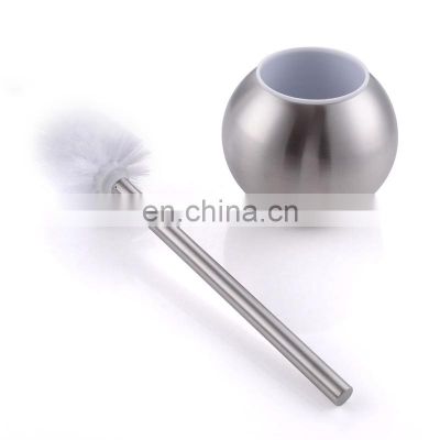 Durable stainless steel toilet brush holder cleaner toilet bowl brush ball shape metal cleaning standing toilet brush holder