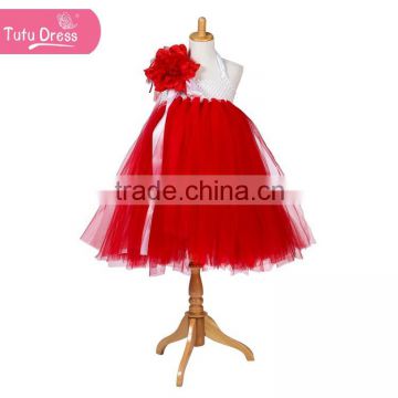 The red color beautiful baby girl summer dress with flowers