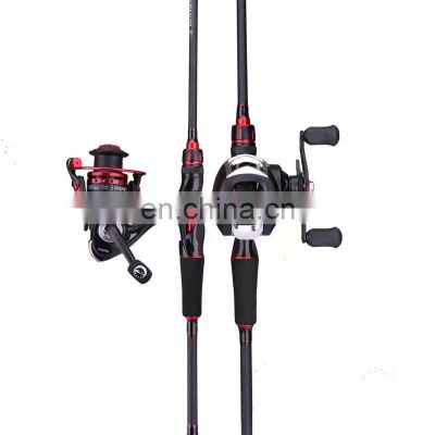 2 part fishing rod wheel package cork handle fishing rod manufacturer solid carbon fishing rod samples