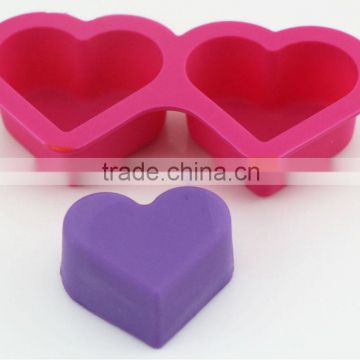 Two Cavity Lovely Heart Mold Silicone