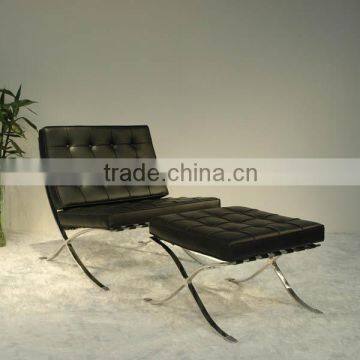 Replica Ludwing Mies Van der Rohe synthetic Leather relaxing barcelona chair for living room