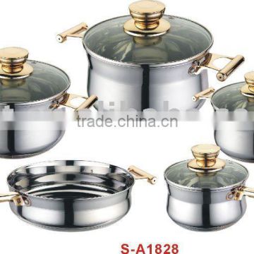 Non sticked stainless steel cookware set