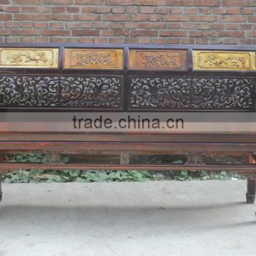 Chinese antique style hand carved solid wood sofa set