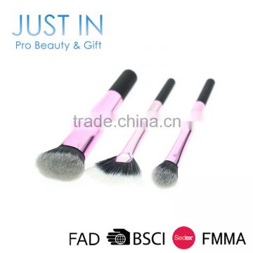 3Pcs/Set Private Label Makeup Cosmetic Brush Set Kit With Holder Include Sculpting Fan Setting Brush
