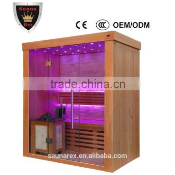 Canada Hemlock Traditional design luxury sauna room with electric sauna heater