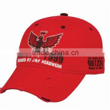 100% cotton letters embroidery sports cap(108*56/16*12)