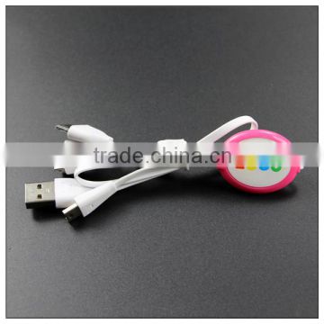 Multi-use USB cable with four smile logo connector portable and convenient