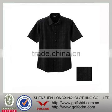 Solid Black Color Poly/Cotton Blend Men Long Sleeve Skeleton Shirt