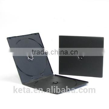 7mm Short Slim Plastic Black Double DVD VCD PP CD Case