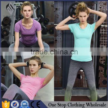 Yiwu foreign trade Weihuo WA14 T-shirts eercise fast dry sweat running short sleeved yoga clothes