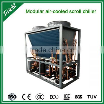 Modular portable air cooled chiller for air conditioning heat pump