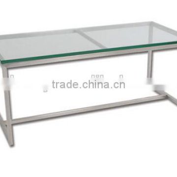 Modern clear glass coffee table