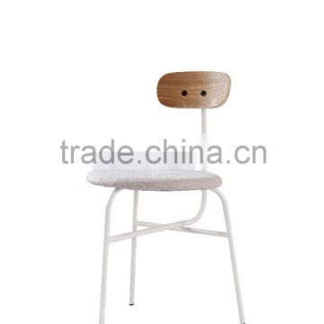 real wood back and fabric seat with powder coated legs dining chair, new design dining chair DC9003