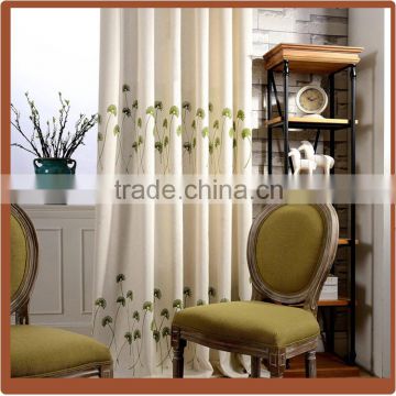 Ready made curtain supplier macrame embroidery curtain fabric cortinas for home with Fir retardant fabric