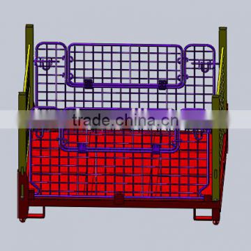 metal basket&metal folding logistic vehicle turnover box