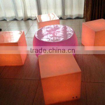 led bar table&lit cube