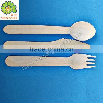 disposable wooden handle high grade cutlery set
