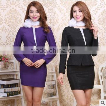 New Style Sweet Womens Plus Size Western-style Cothes Long- Sleeve Slim Suits Hotel Work Uniforms