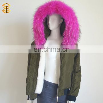 2017 Factory Wholesale Custom fox bomber jacket fur parka