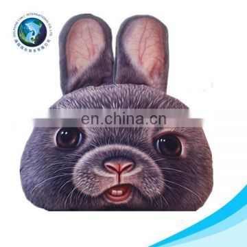 Custom fashion 3D printing animal shaped cushion cute cheap plush soft rabbit decorative 3d pillow