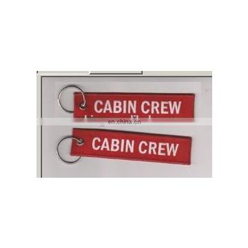 Hot sale embroidered Flight Crew Keychain keyrings