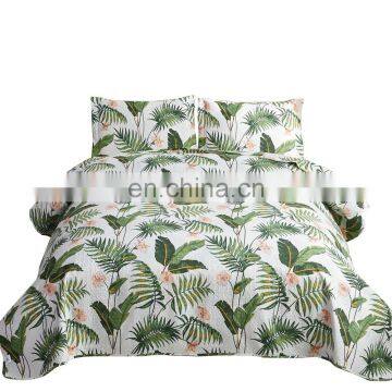 New Arrival Factory Wholesale Cheap 100% Polyester Tropical Jungle Plant Ultrasonic Bedspread