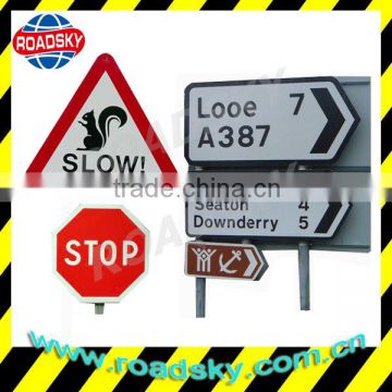 Reflective Octangle red Metal Road Signs And Safety With China Factory