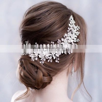 Flower Headband Wedding Hair Accessories Rhinestone Flower Bridal Tiara Headband Hairpins Wedding Hair Jewelry