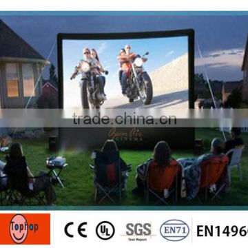 Movable outdoor blow up movie screen , large inflatable TV screen for home entertainment