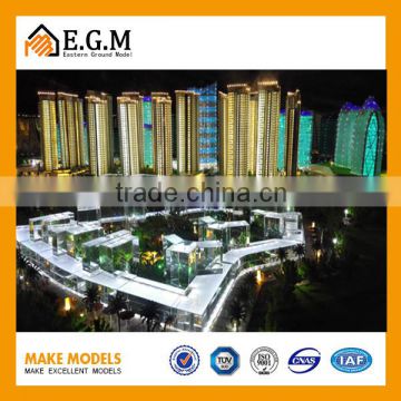 Customized Crystal Regional Planning Architectural Model with Perfect Lighting Effect