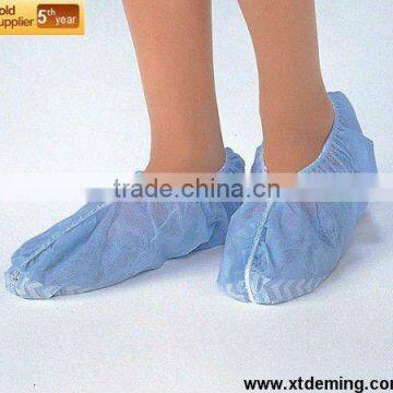 Blue Disposable Anti-slip Overshoes with Elastic in FDA,CE,ISO13485 Standard