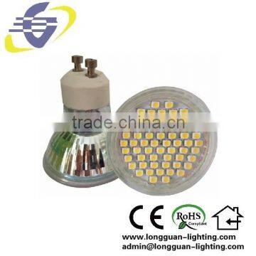 hot sell SMD lamp 3W GU10 60SMD with glass cover LED Spotlight