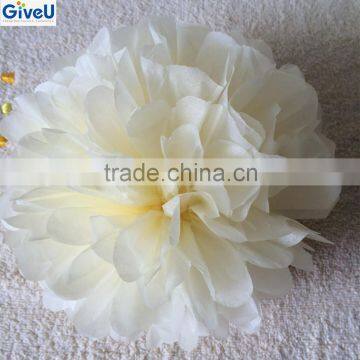 Cream Color D25cm 17gsm Tissue Paper Handmade Decoration Flower Wedding Bithday Babyshower Party