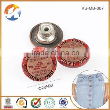 Engraved Logo With Rubine Red Remove Metal Buttons Jeans