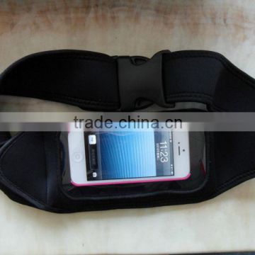 Wholesale cellphone waistbag with pvc window for running/mobile phone waistbag/Neoprene cellphone waistbag