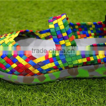 Color weaving beautiful lady sandals